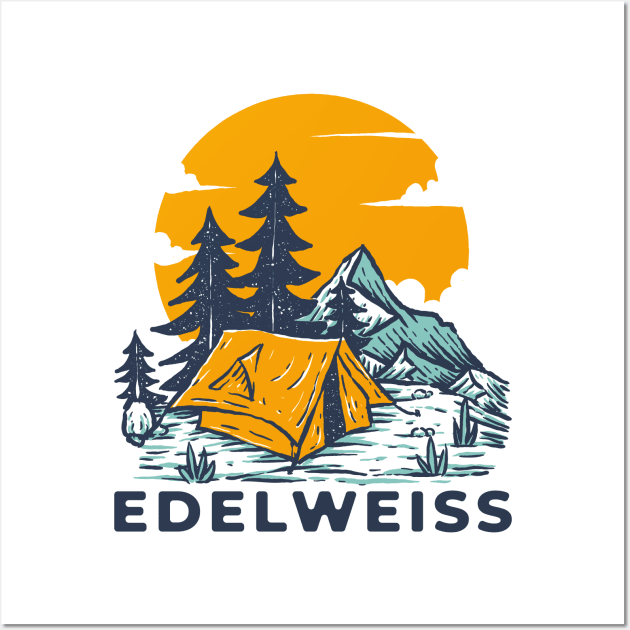 Edelweiss - Mountain Camp Wall Art by Fledermaus Studio
